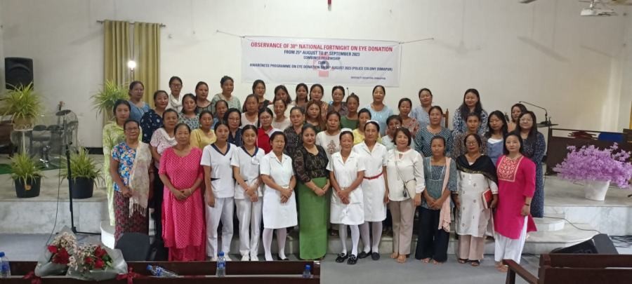 Officials and participants of the awareness programme on eye donation at Police Colony, Dimapur on August 26.